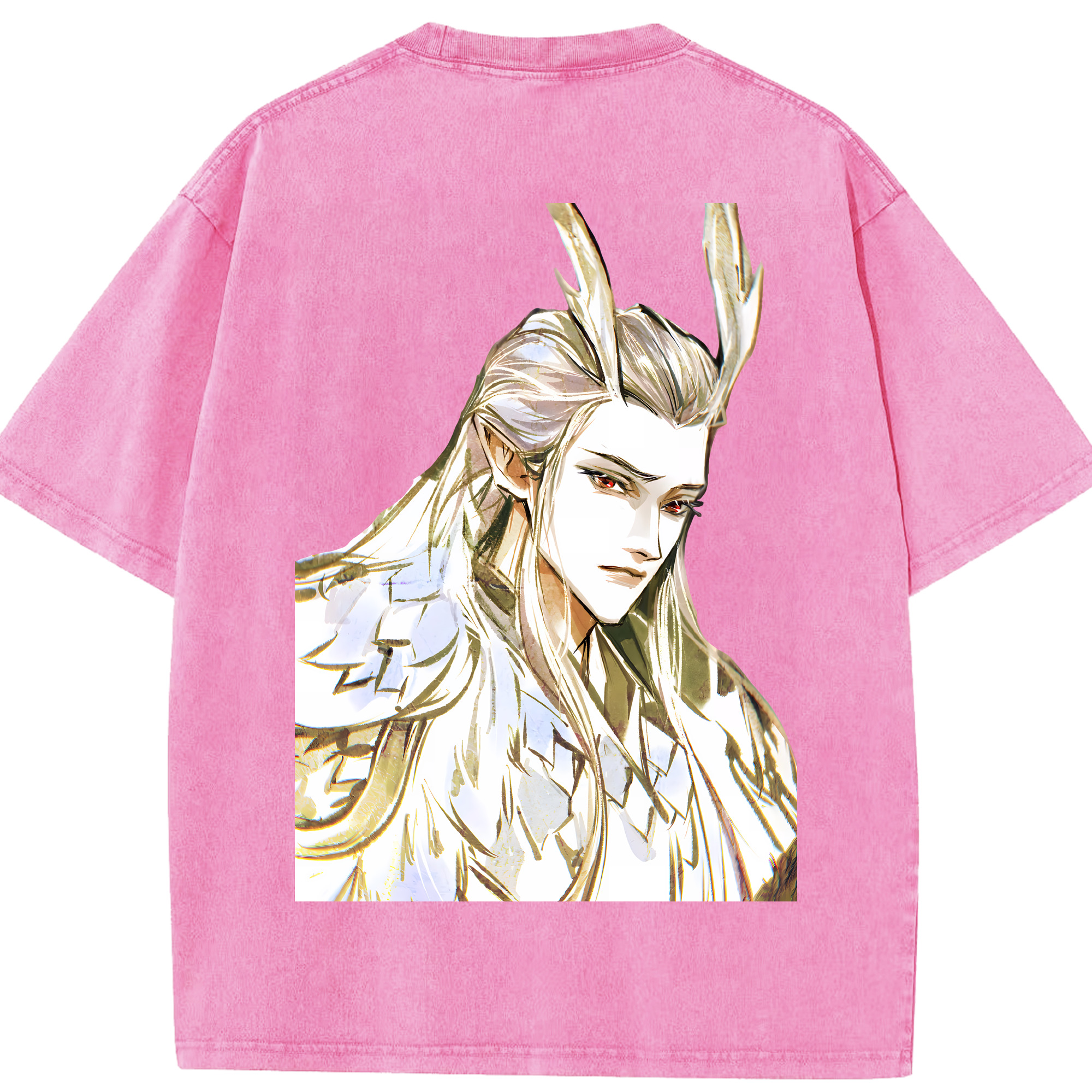 （画像用） Ne Zha 2 ナタ 魔童の大暴れ 綿100% ヴィンテージ風 半袖Tシャツ（背面プリント）